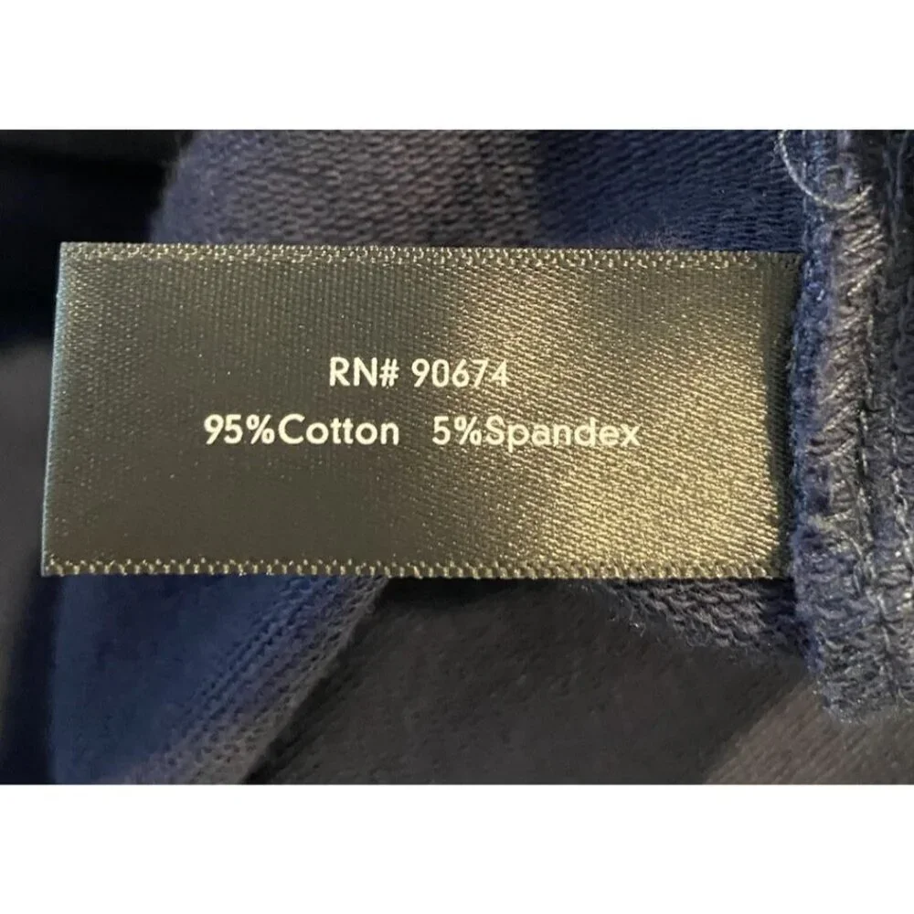Boston Proper Dress Sheath Stretch Nautical Navy Blue White Gold Medium M